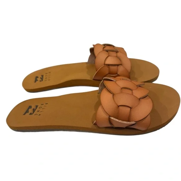 Billabong Women's Tan Braided Lana Slip on Sandals EV Foot bed Size 9.5 - Picture 1 of 6